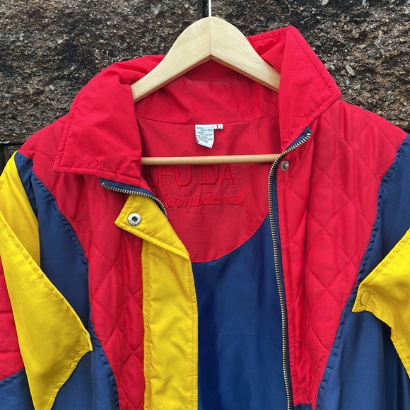 VINTAGE RARE COLORBLOCK FUDA JACKET 100% Silk - Picture 2 of 7